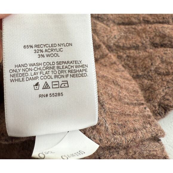 Express Sweater Jumper Women XL Brown Wool Cable Knit Cropped Boxy Dark Academia - Picture 10 of 10